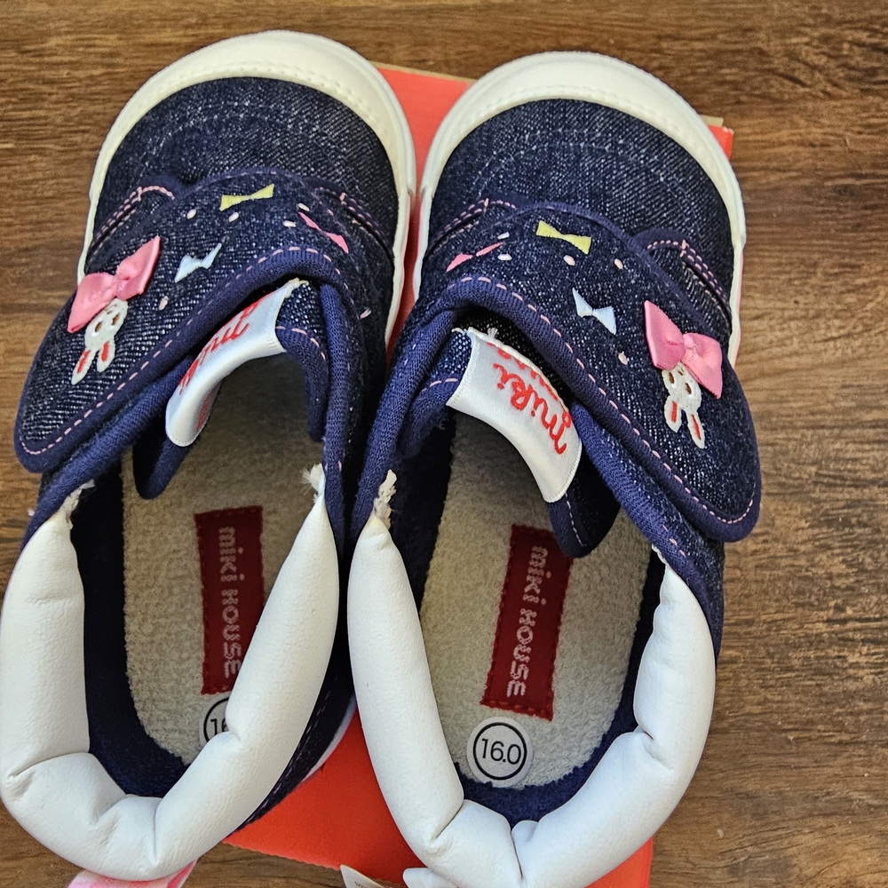 Miki House Navy and White Baby Walker sneaker - Picture 6 of 7